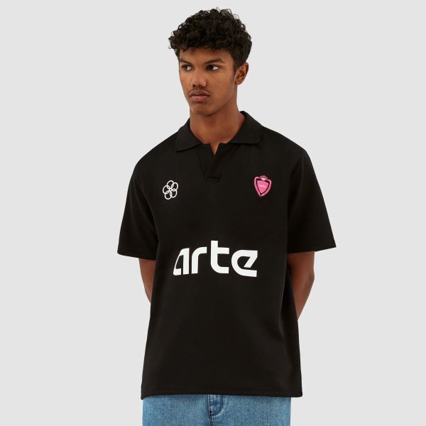 Arte Antwerp Simon Knitted Polo Zwart