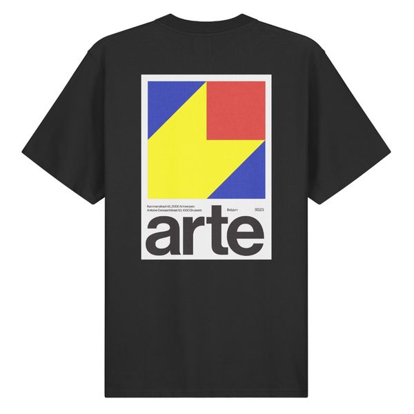 arte antwerp taut back Y print t-shirt zwart
