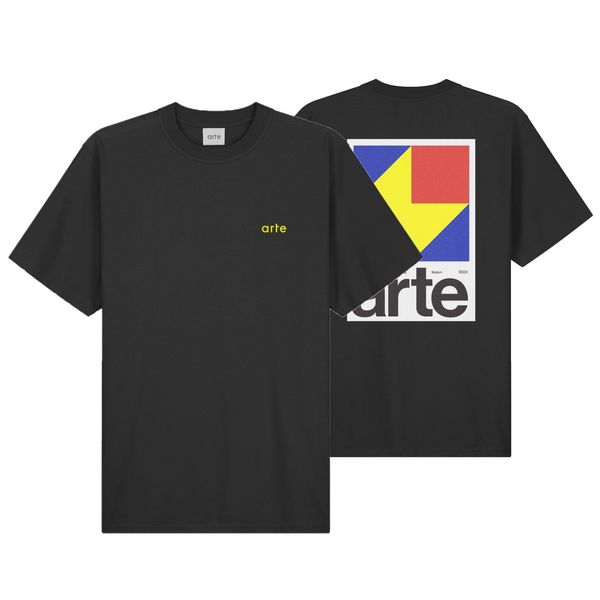 arte antwerp taut back Y print t-shirt zwart