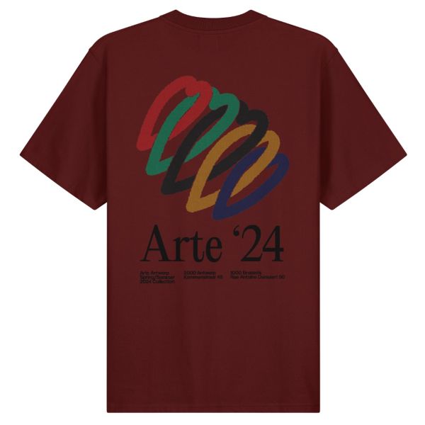 Arte Antwerp Teo Back Hearts T-shirt Bordeaux