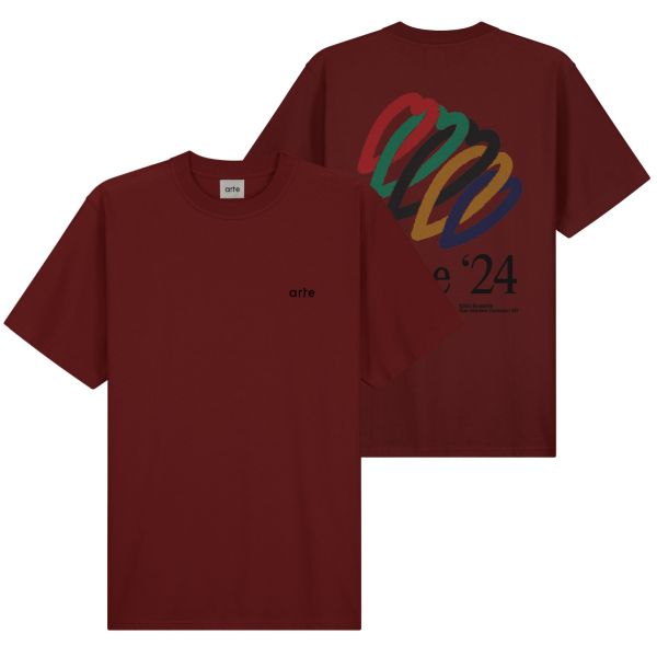 Arte Antwerp Teo Back Hearts T-shirt Bordeaux