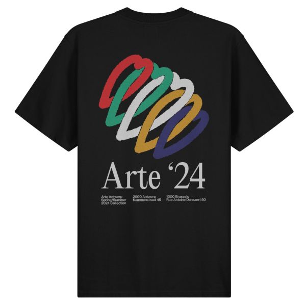 Arte Antwerp Teo Back Hearts T-shirt Zwart