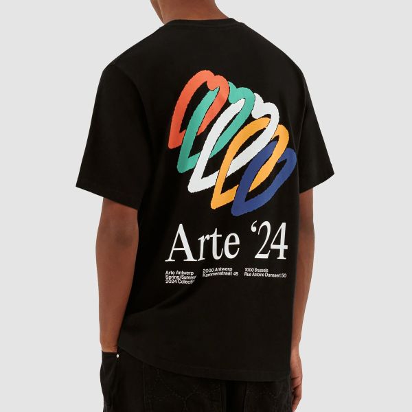 Arte Antwerp Teo Back Hearts T-shirt Zwart