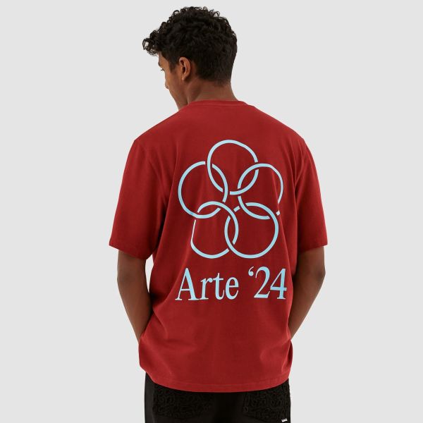 Arte Antwerp Teo Back Rings T-shirt Bordeaux