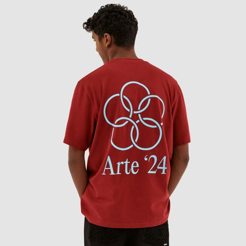 Arte Antwerp Teo Back Rings T-shirt Bordeaux