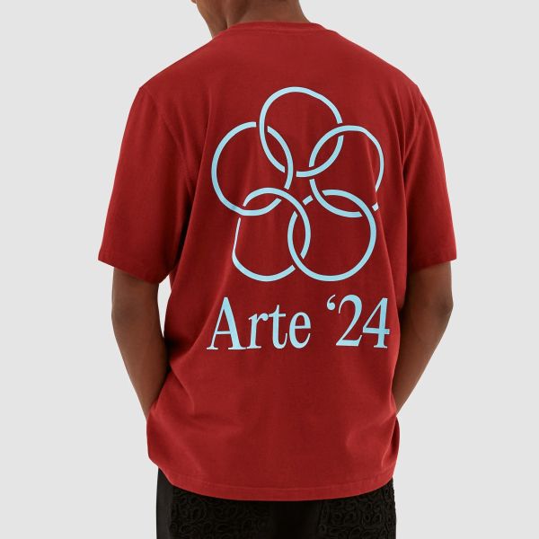 Arte Antwerp Teo Back Rings T-shirt Bordeaux