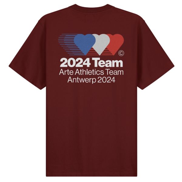 Arte Antwerp Teo Back Team T-shirt Bordeaux