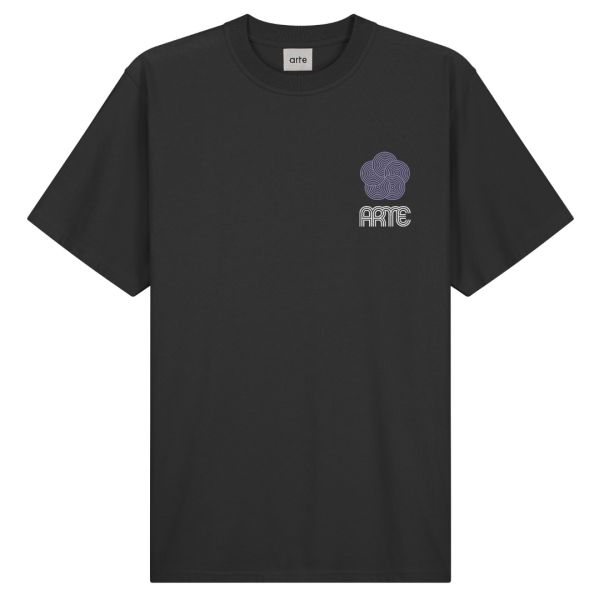 Arte Antwerp Teo Circle Flower T-shirt Zwart