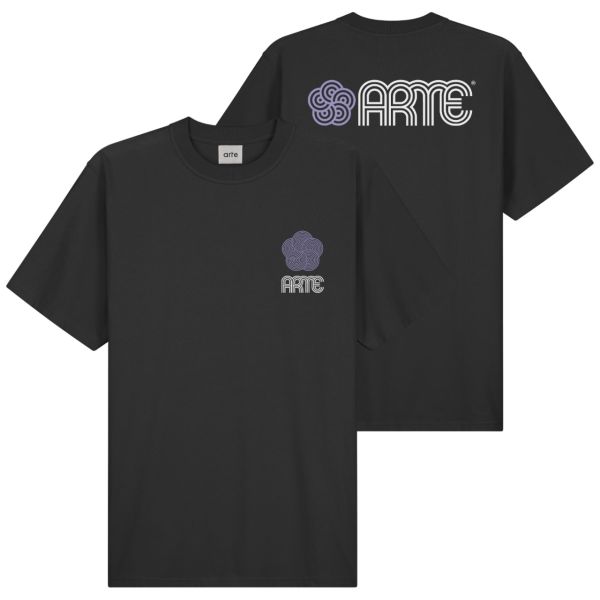 Arte Antwerp Teo Circle Flower T-shirt Zwart