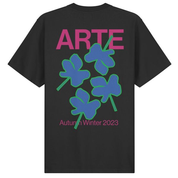 Arte Antwerp Tommy Back Flowers T-shirt Zwart