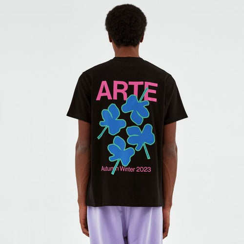 Arte Antwerp Tommy Back Flowers T-shirt Zwart