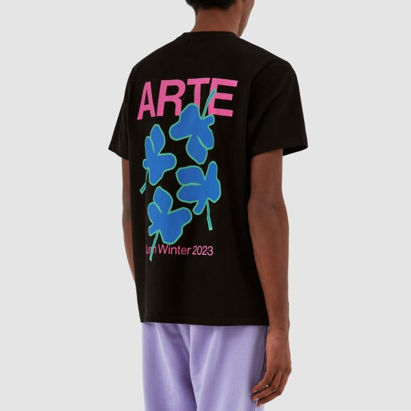 Arte Antwerp Tommy Back Flowers T-shirt Zwart