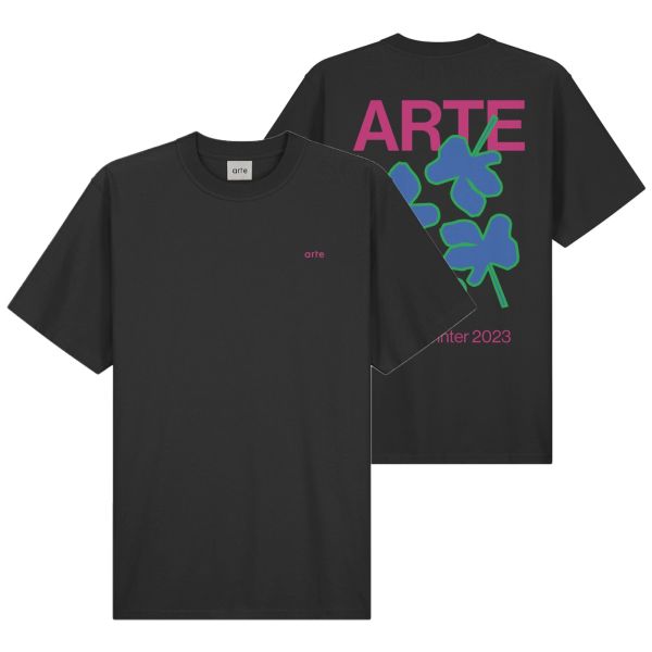 Arte Antwerp Tommy Back Flowers T-shirt Zwart