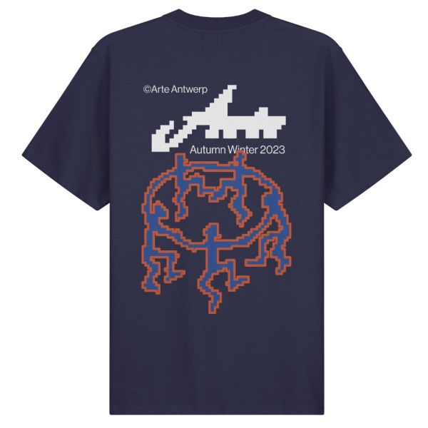 Arte Antwerp Tommy Back Pixel Dancers T-shirt Navy
