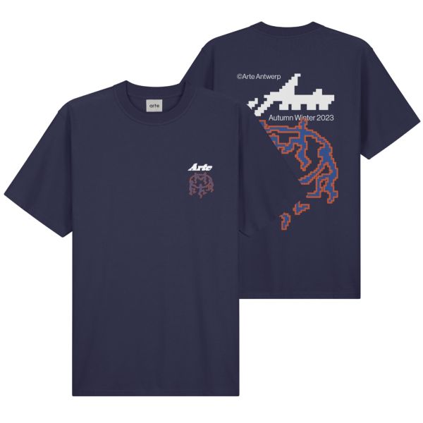 Arte Antwerp Tommy Back Pixel Dancers T-shirt Navy