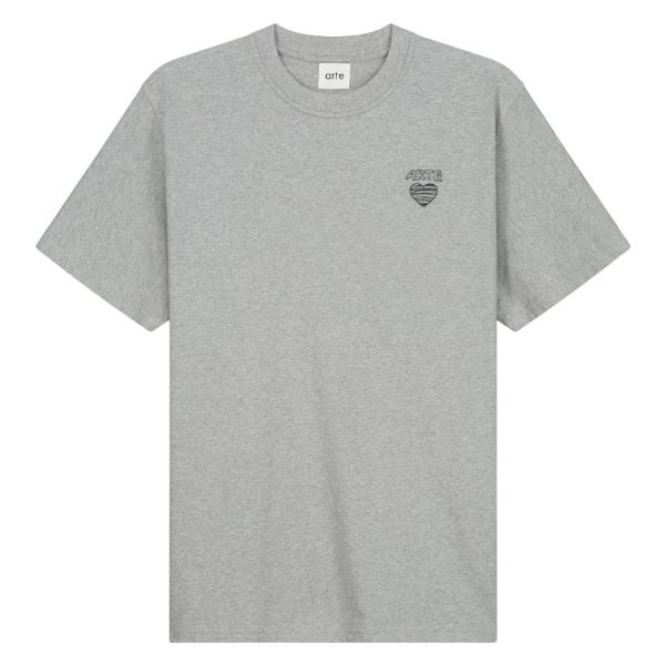 arte scribble heart logo t-shirt grijs