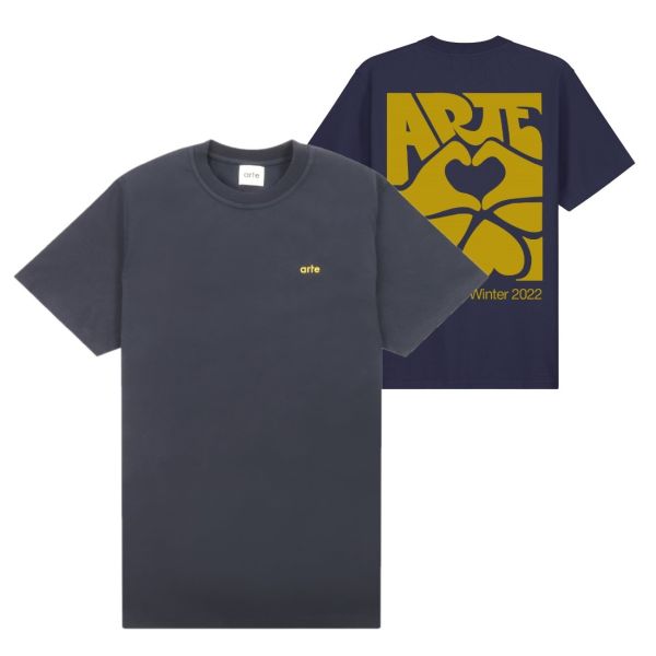 arte turner back print diels t-shirt navy