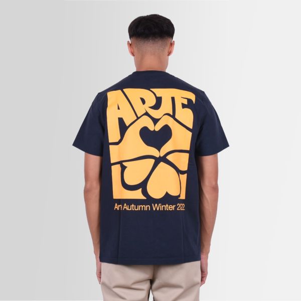 arte turner back print diels t-shirt navy