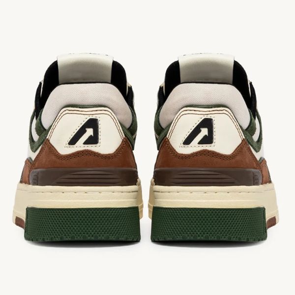 Autry CLC Low Sneaker Off White/Bruin/Groen