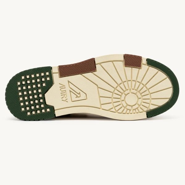 Autry CLC Low Sneaker Off White/Bruin/Groen