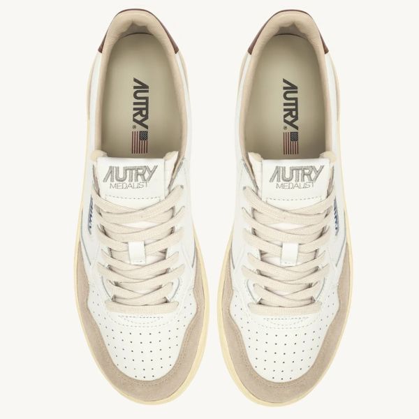 Autry Medalist Low Sneaker Wit/Bruin