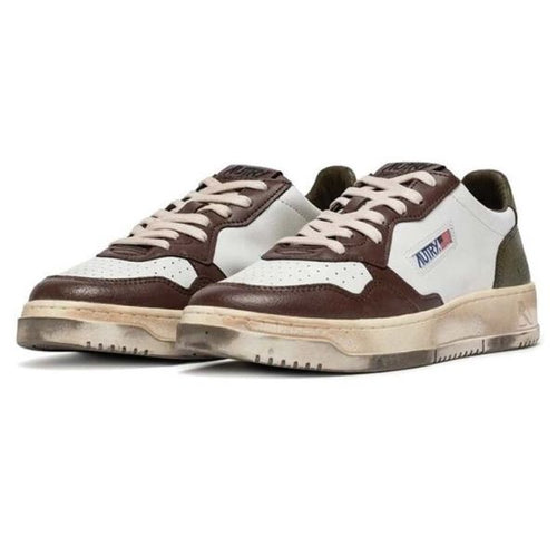 Autry Super Vintage Medalist Low Sneaker Wit/Bruin/Groen