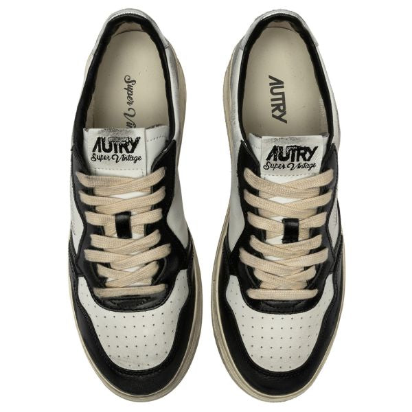 Autry Super Vintage Medalist Low Sneaker Zwart/Wit