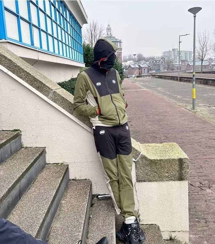 banlieue clourblocked trainingspak groen (1)
