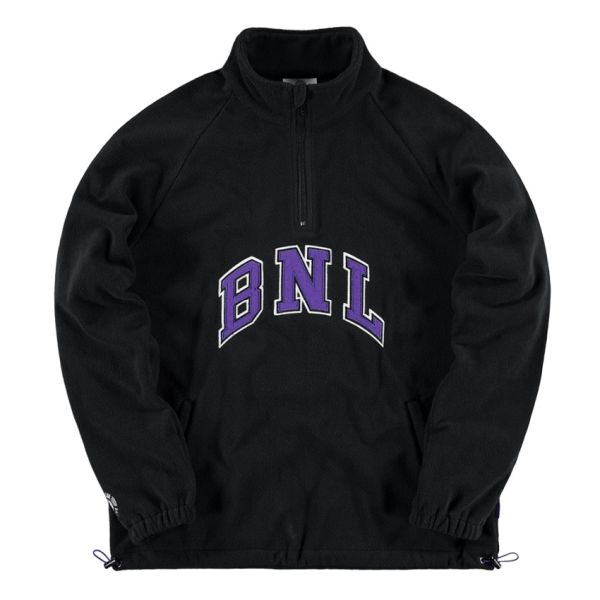 Banlieue College Fleece Halfzip Sweater Zwart
