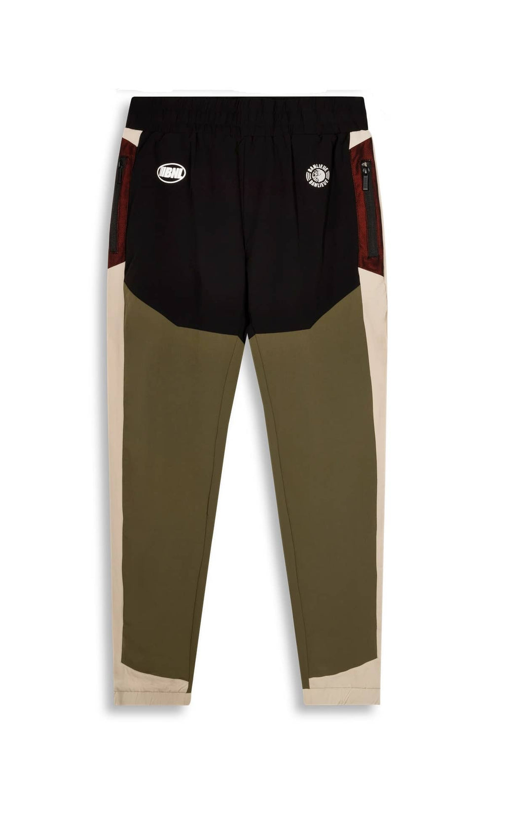 banlieue colorblocked trainingspak khaki broek 1