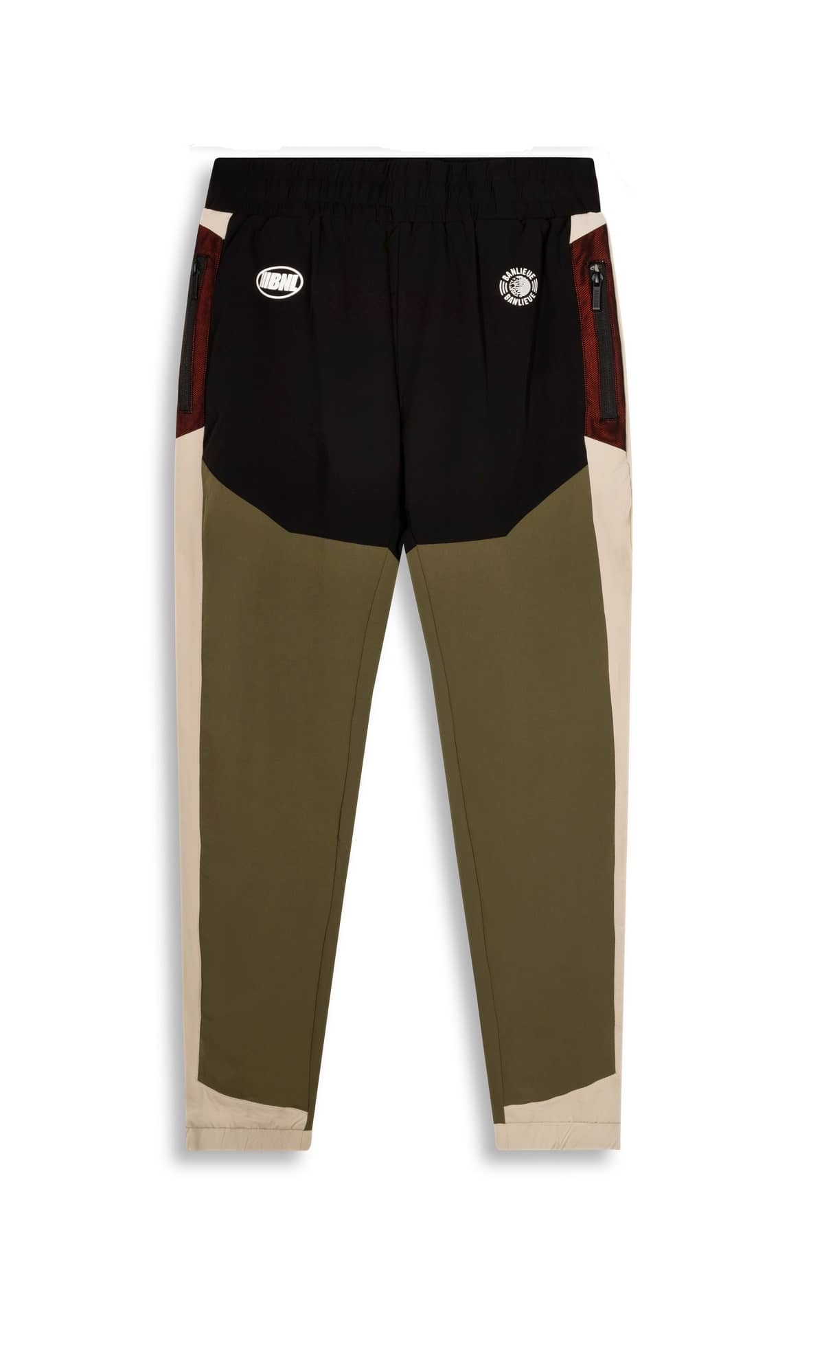 banlieue colorblocked trainingspak khaki broek 1