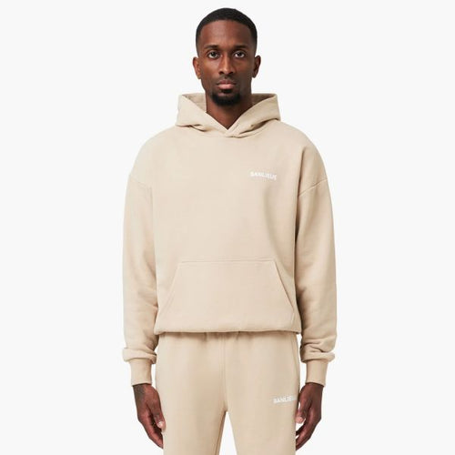Banlieue Script Hoodie Beige