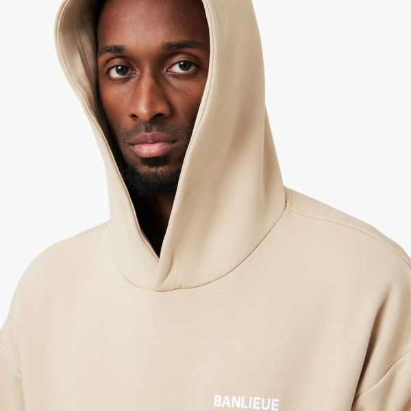 Banlieue Script Hoodie Beige