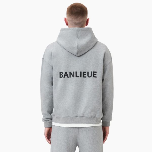 Banlieue Script Hoodie Grijs