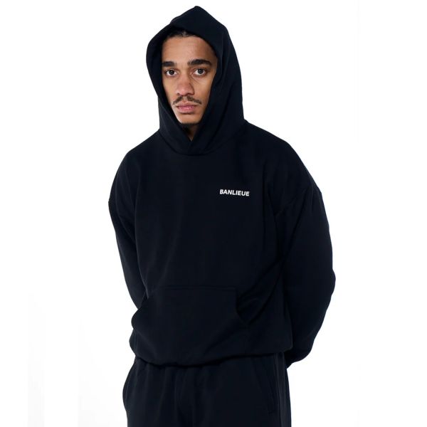 Banlieue Script Hoodie Zwart