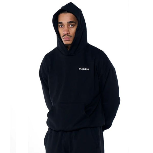 Banlieue Script Hoodie Zwart