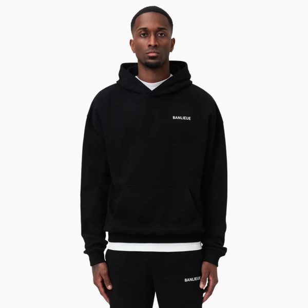 Banlieue Script Hoodie Zwart