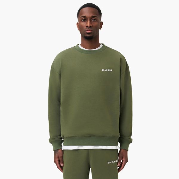 Banlieue Script Sweater Groen