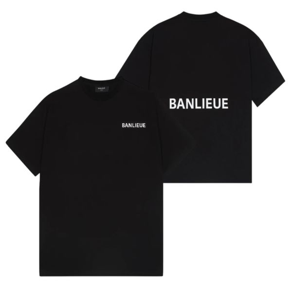 Banlieue Script T-shirt Zwart