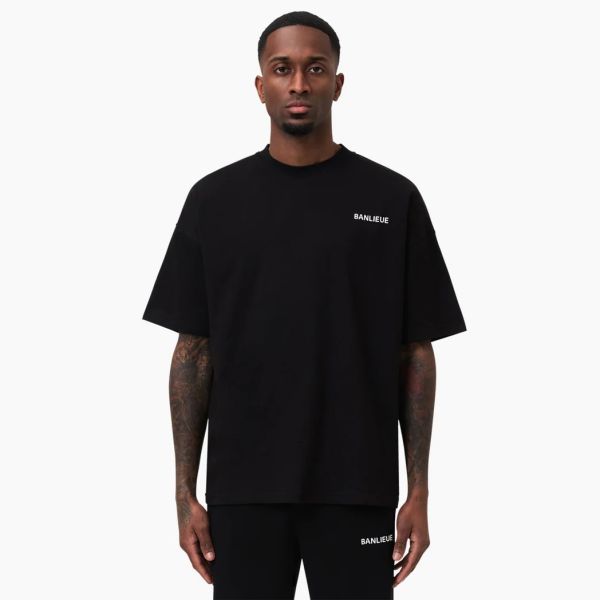 Banlieue Script T-shirt Zwart