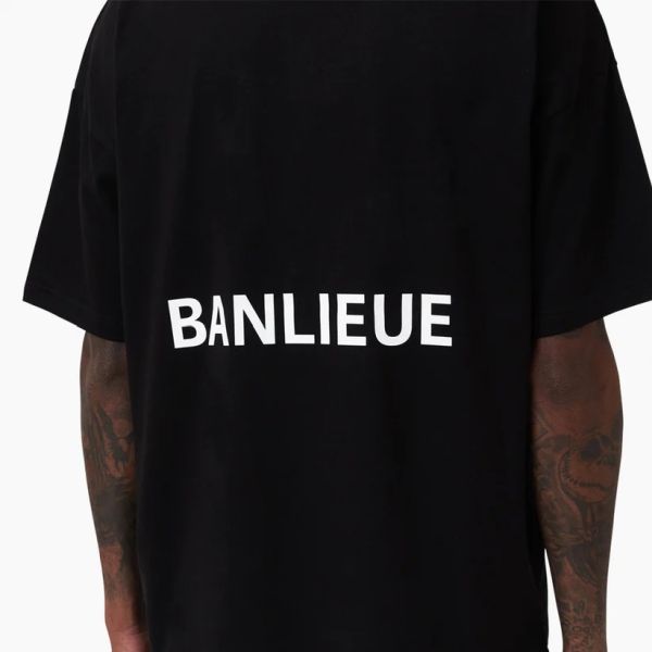 Banlieue Script T-shirt Zwart