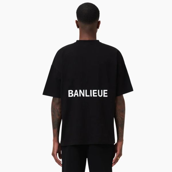 Banlieue Script T-shirt Zwart