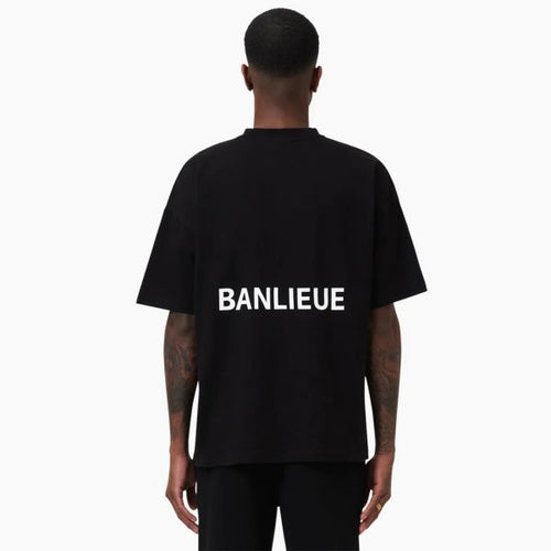 Banlieue Script T-shirt Zwart
