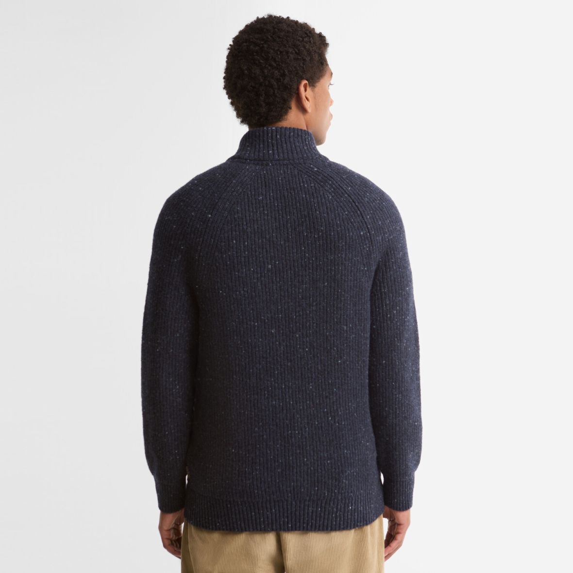 Barbour Essentials Fleck Half Zip Sweater Navy