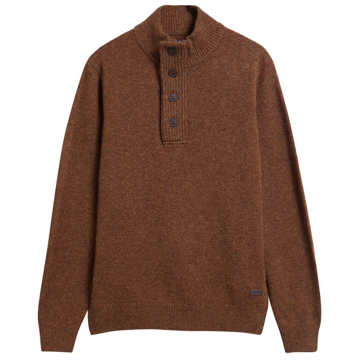 Barbour Essential Patch Half Zip Knitted Sweater Bruin