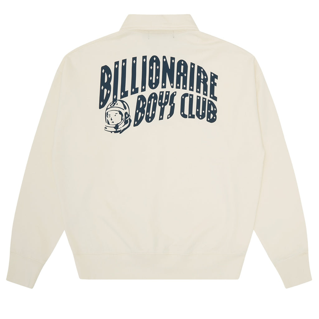 Billionaire Boys Club Arch Logo Washed Quarter Zip Sweater Off White