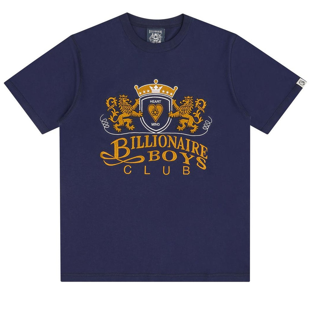 Billionaire Boys Club Embroidered Crest Logo T-shirt Navy