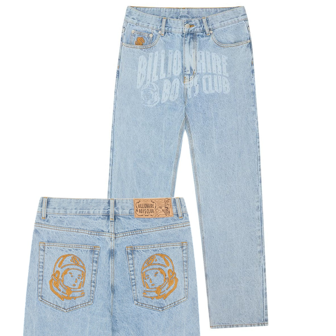 Billionaire Boys Club Faded Arch Logo Jeans Licht Blauw