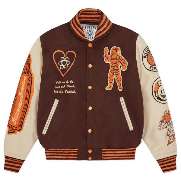 Billionaire Boys Club Leather Sleeve Galaxy Varsity Jack Bruin
