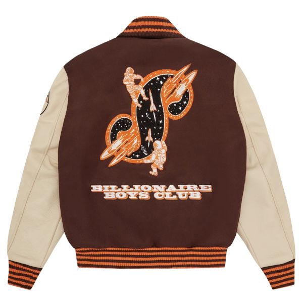 Billionaire Boys Club Leather Sleeve Galaxy Varsity Jack Bruin